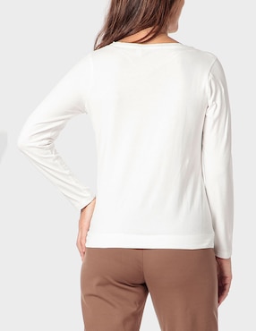 Playera manga larga Punt Roma cuello redondo para mujer