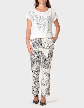 Playera manga corta Punt Roma cuello redondo para mujer