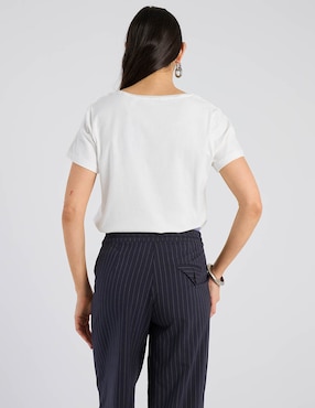 Playera manga corta Punt Roma cuello redondo para mujer