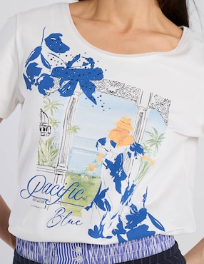 Playera manga corta Punt Roma cuello redondo para mujer