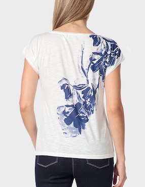 Playera manga larga Punt Roma cuello redondo para mujer