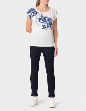 Playera manga larga Punt Roma cuello redondo para mujer