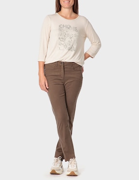 Playera manga 3/4 Punt Roma cuello redondo para mujer