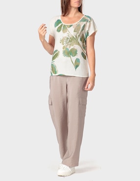 Playera manga corta Punt Roma cuello redondo para mujer