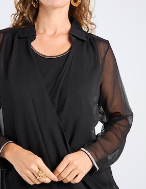Blusa camisera Punt Roma manga larga para mujer