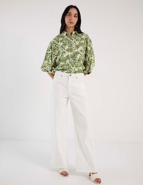 Blusa camisera Punt Roma manga 3/4 para mujer