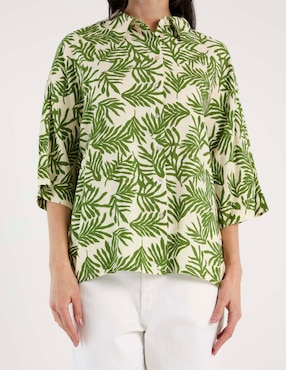 Blusa camisera Punt Roma manga 3/4 para mujer