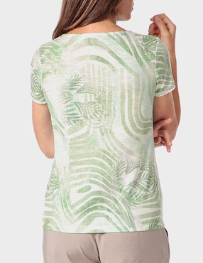 Playera manga corta Punt Roma cuello V para mujer