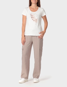 Playera manga corta Punt Roma cuello redondo para mujer