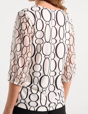 Blusa manga 3/4 Punt Roma cuello V para mujer