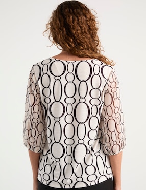 Blusa manga 3/4 Punt Roma cuello V para mujer