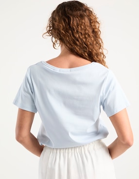 Playera manga corta Punt Roma cuello V para mujer