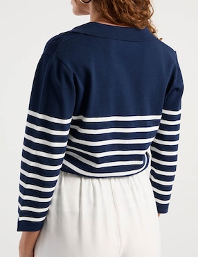 Suéter Punt Roma cuello polo para mujer