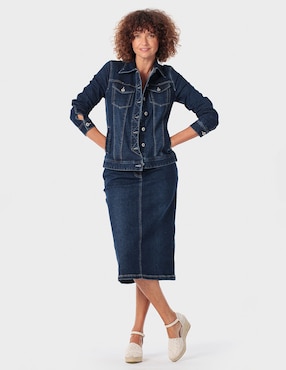 Chamarra denim Punt Roma para mujer