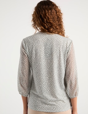 Blusa manga 3/4 Punt Roma cuello V para mujer