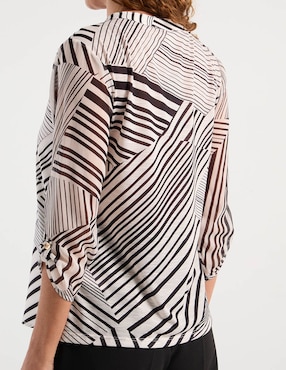 Blusa manga 3/4 Punt Roma cuello V para mujer