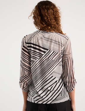 Blusa manga 3/4 Punt Roma cuello V para mujer