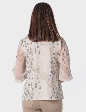 Blusa manga 3/4 Punt Roma cuello con amarre para mujer