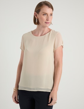 Blusa Punt Roma manga corta para mujer