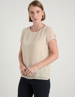 Blusa Punt Roma manga corta para mujer