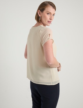 Blusa Punt Roma manga corta para mujer
