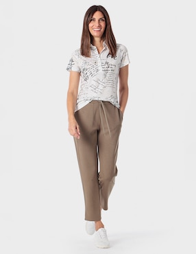 Playera manga corta Punt Roma cuello polo para mujer