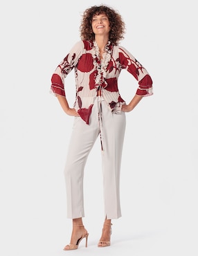 Pantalón capri Punt Roma straight para mujer