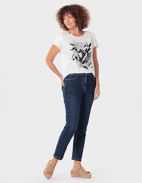 Blusa Punt Roma manga corta para mujer