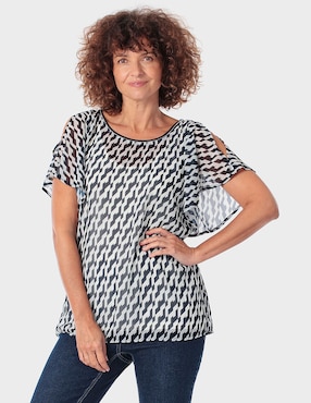 Blusa Punt Roma manga corta para mujer