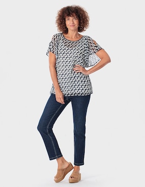 Blusa Punt Roma manga corta para mujer