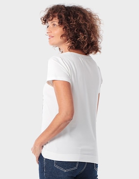 Playera manga corta Punt Roma cuello redondo para mujer