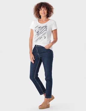 Playera manga corta Punt Roma cuello redondo para mujer
