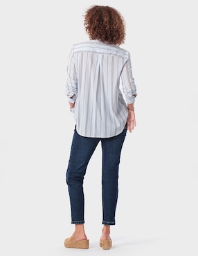 Blusa camisera Punt Roma manga 3/4 para mujer