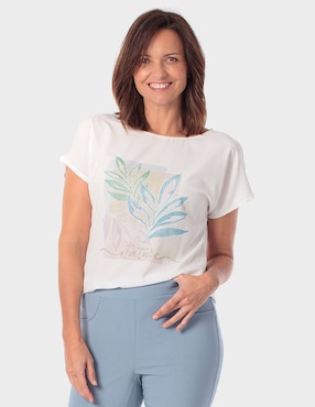 Playera manga corta Punt Roma cuello redondo para mujer