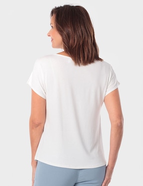 Playera manga corta Punt Roma cuello redondo para mujer