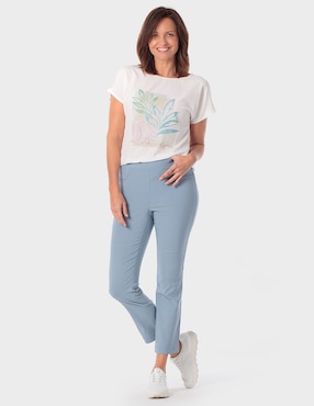 Playera manga corta Punt Roma cuello redondo para mujer
