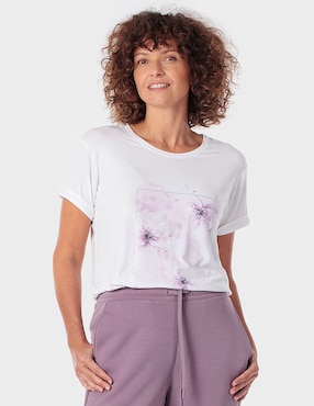 Playera manga corta Punt Roma cuello redondo para mujer