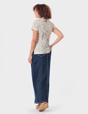 Blusa manga corta Punt Roma cuello polo para mujer