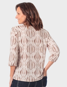 Blusa manga 3/4 Punt Roma cuello redondo para mujer