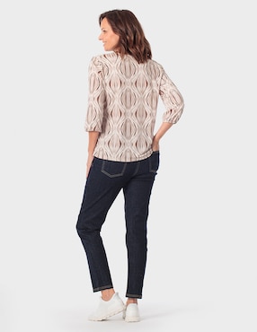 Blusa manga 3/4 Punt Roma cuello redondo para mujer