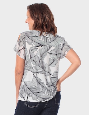 Playera manga corta Punt Roma cuello redondo para mujer