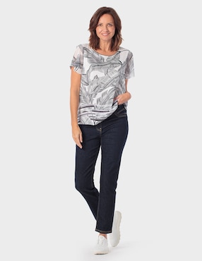 Playera manga corta Punt Roma cuello redondo para mujer