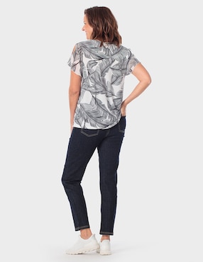 Playera manga corta Punt Roma cuello redondo para mujer