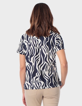 Blusa manga corta Punt Roma cuello redondo para mujer