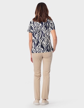Blusa manga corta Punt Roma cuello redondo para mujer