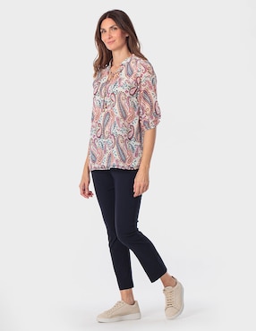 Blusa Punt Roma manga al codo para mujer
