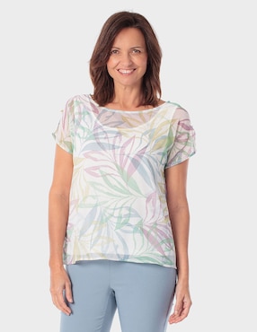 Blusa Punt Roma manga corta para mujer