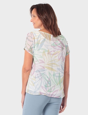 Blusa Punt Roma manga corta para mujer