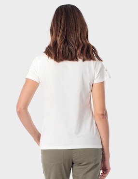 Playera manga corta Punt Roma cuello redondo para mujer