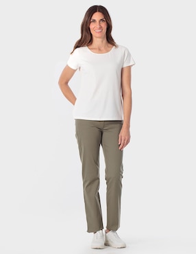 Playera manga corta Punt Roma cuello redondo para mujer